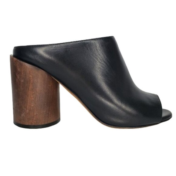 Givenchy Ramia Open Toe Block Heel Leather Mule Sandals - Picture 1 of 8